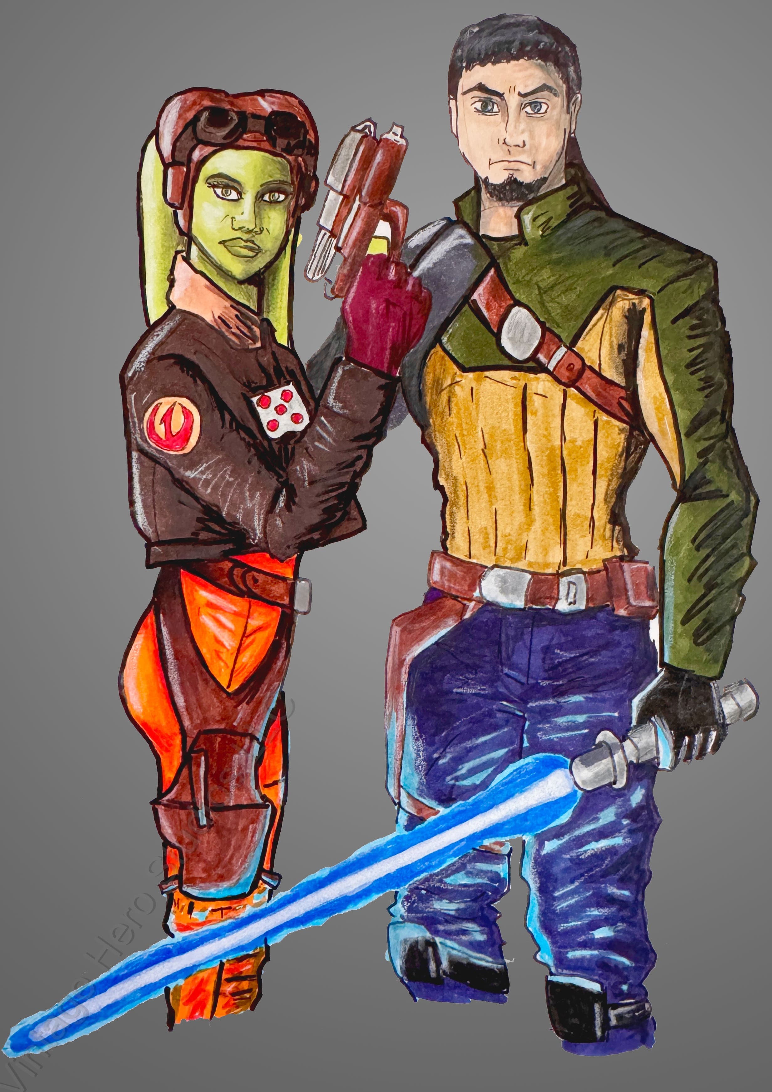 Star Couples โ Original Drawing